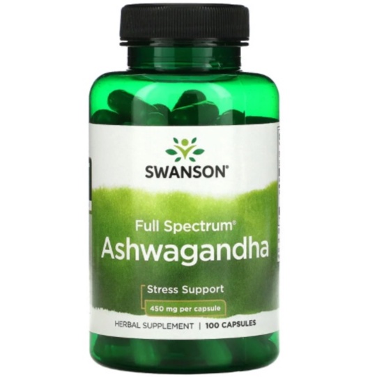 ASHWAGANDHA | Swanson Full Spectrum Ashwagandha - Hỗ Trợ Giấc Ngủ Giúp Giảm Căng Thẳng 450MG [60 - 100 Viên]