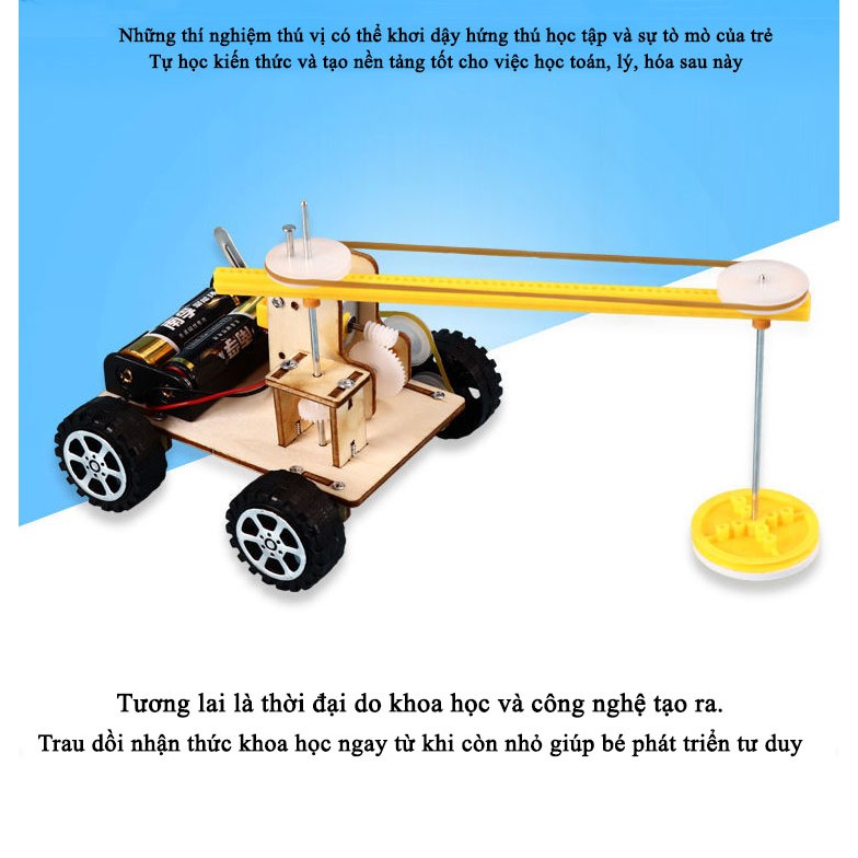 Đồ Chơi Lắp Ráp Robot Lau Nhà, Đồ Chơi Gỗ Xe Oto Quét Dọn, Đồ Chơi Khoa Học Tự Làm J-50 DIY Wood Steam