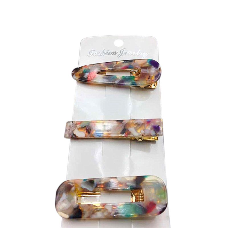 Set 3 Kẹp Tóc Nhựa Acrylic Dễ Thương Cho Nữ