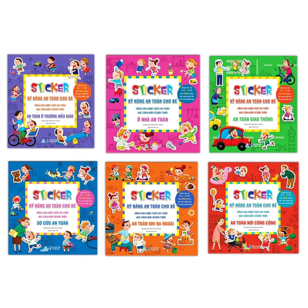 Sách - Combo 6 cuốn Sticker Kỹ năng an toàn cho bé