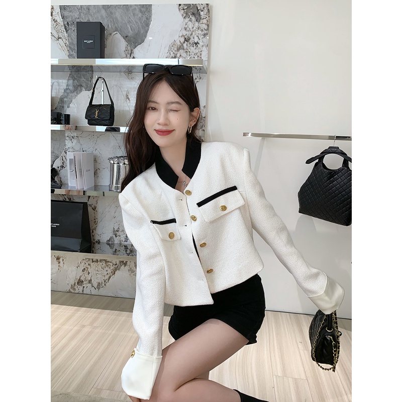 Áo Khoác Cardigan Cổ Đứng Tay Dài Dáng Rộng Thời Trang Mùa Thu Dành Cho Nữ