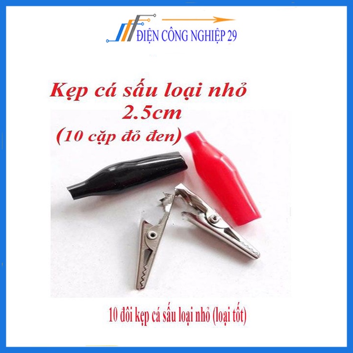 Bộ 10 đôi kẹp cá sấu loại nhỏ (loại tốt) dùng kết nối dây điện