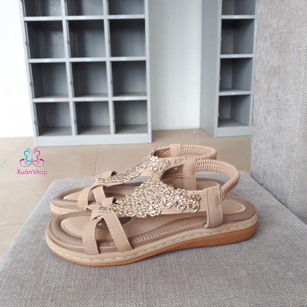 Giày sandal quai chéo Siketu, đế bằng cao 2cm (sẵn size 35, 36, 37)