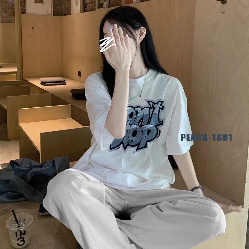 NRVP Áo Thun 100% Cotton Dáng Rộng Thời Trang Hàn Quốc Cho Nữ