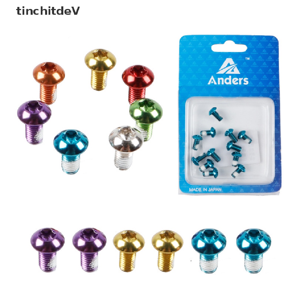 Bộ 12 Ốc Vít Hợp Kim T25 M5x10m Nhiều Màu Sắc Gắn Phanh Đĩa Xe Đạp