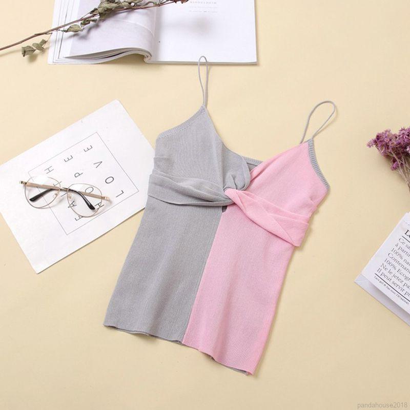 FREESHIP ĐƠN 99K_ Women Color Matching Deep V Neck Vest Women Camisoles | BigBuy360 - bigbuy360.vn