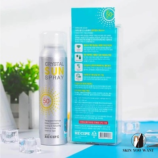 [HSD 2023] Xịt chống nắng Hàn Quốc [ RECIPE CRYSTAL SUN SPRAY SPF 50 + PA+++ ] 150ml