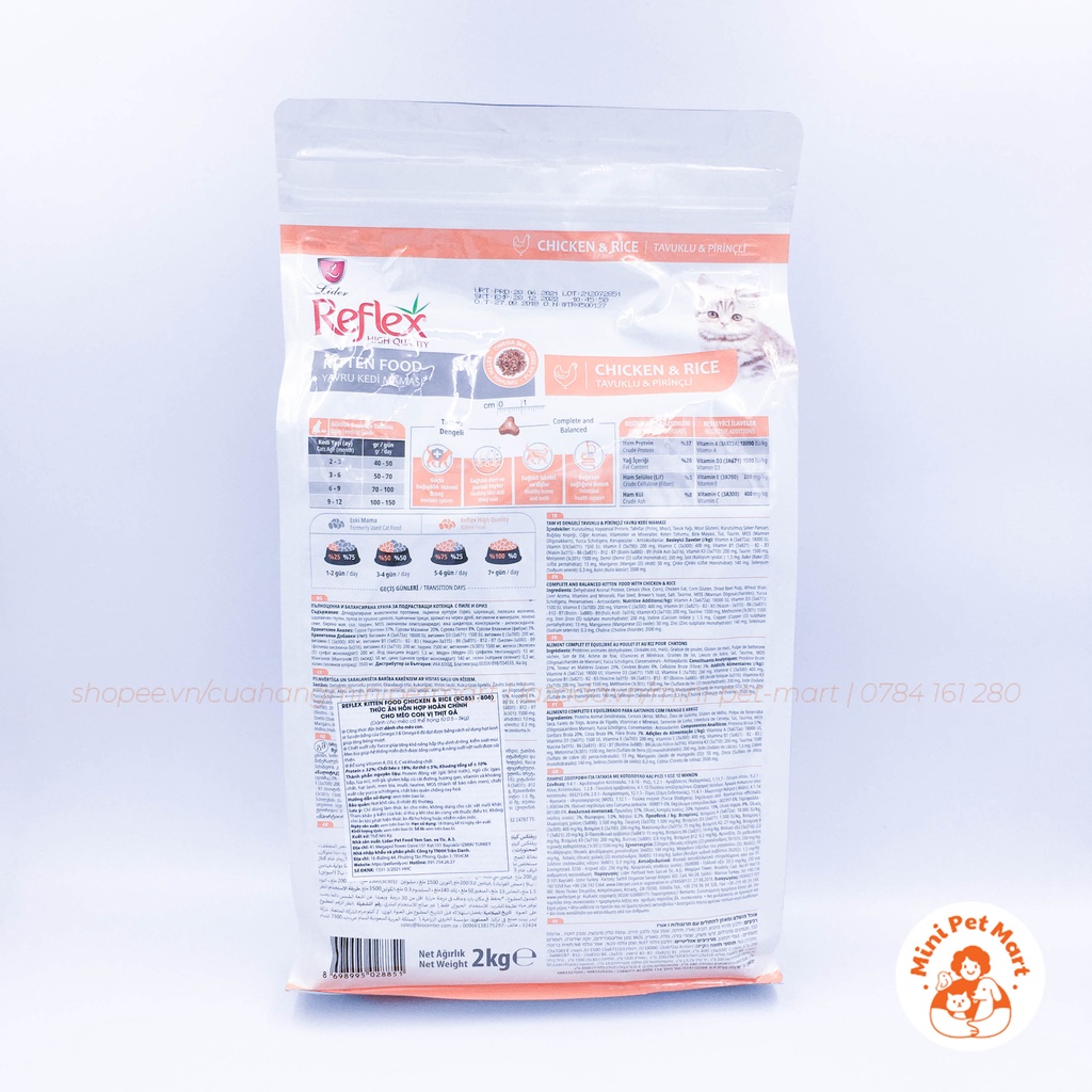 Thức ăn cho mèo con REFLEX HIGH QUALITY 2kg - Vị thịt gà