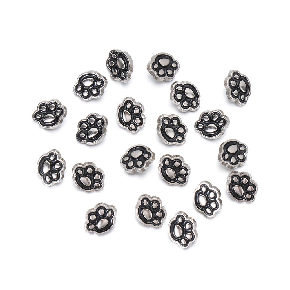 BEBETTERM Set 20 Nút Nhựa Hình Dấu Chân Mèo Dễ Thương Cho Búp Bê