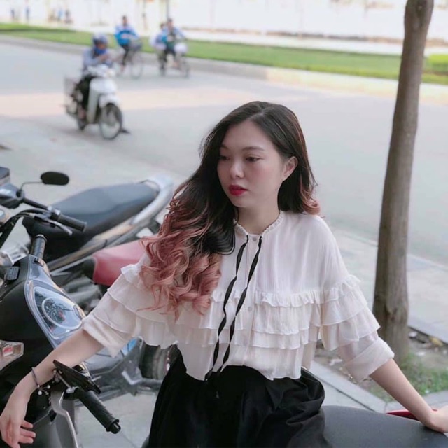 Áo sơ mi bèo thắt nơ zara