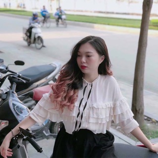 Áo sơ mi bèo thắt nơ zara