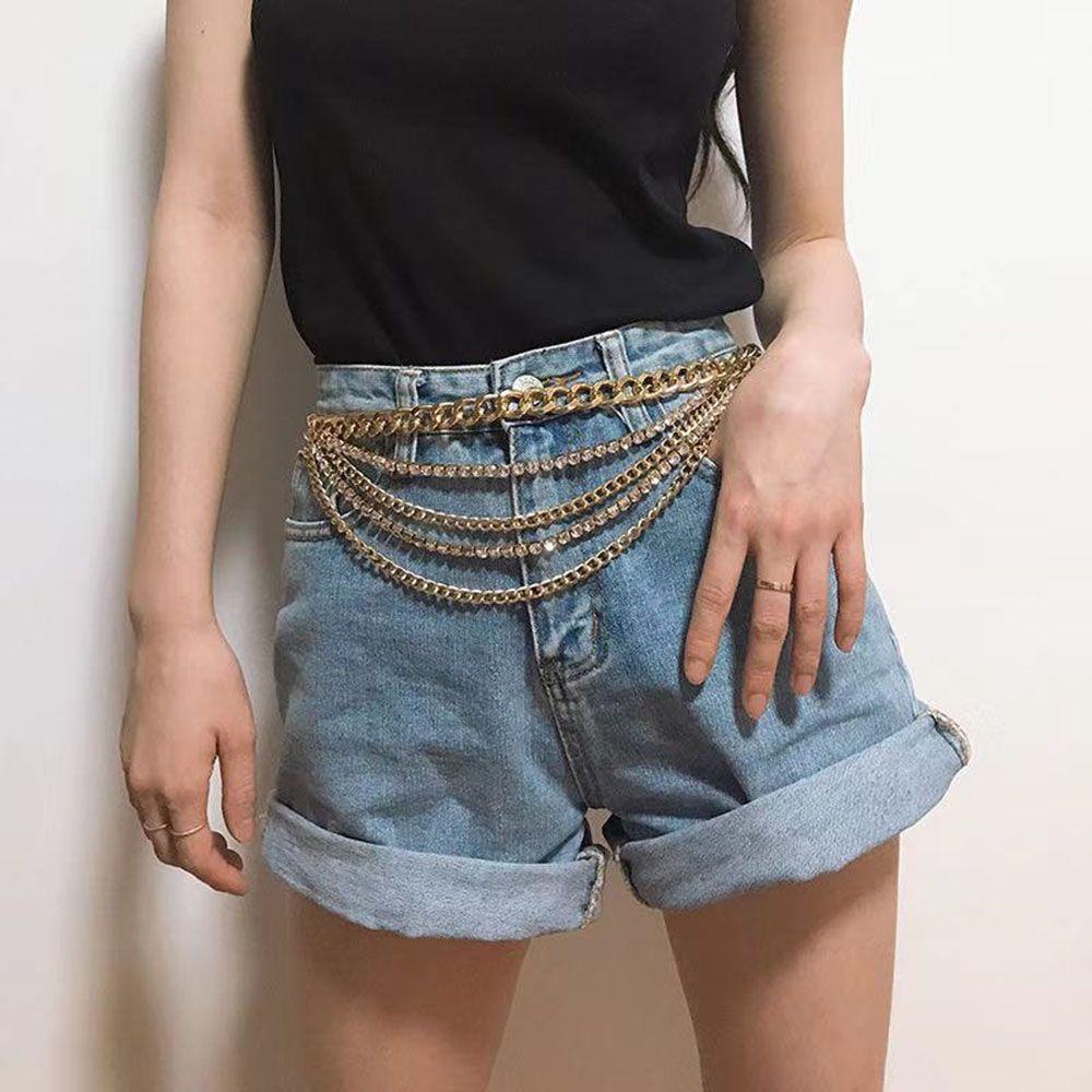 Thắt Lưng Dây Xích Bằng Kim Loại Có Thể Điều Chỉnh Phong Cách Punk Dành Cho Nữ