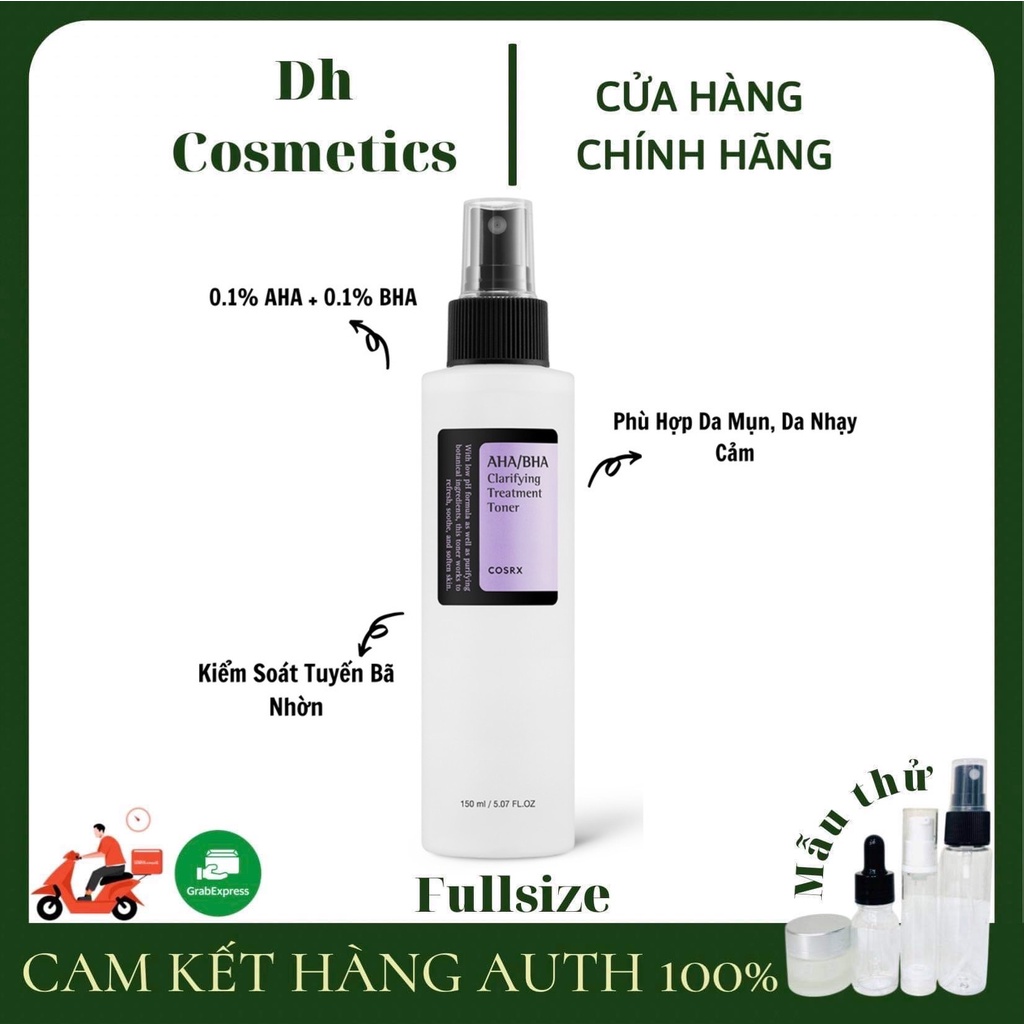 Nước hoa hồng Cosrx AHA/BHA Clarifying Treatment 150ml Dhcosmetic