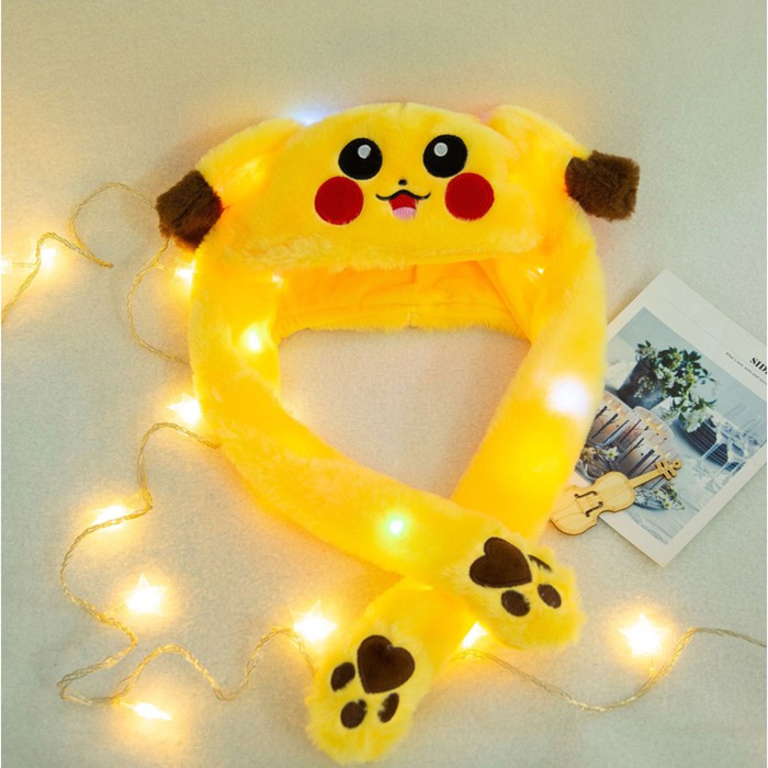 Mũ Hình Pikachu Nhảy Múa Có Đèn Led Kiểu Hàn Quốc Dễ Thương