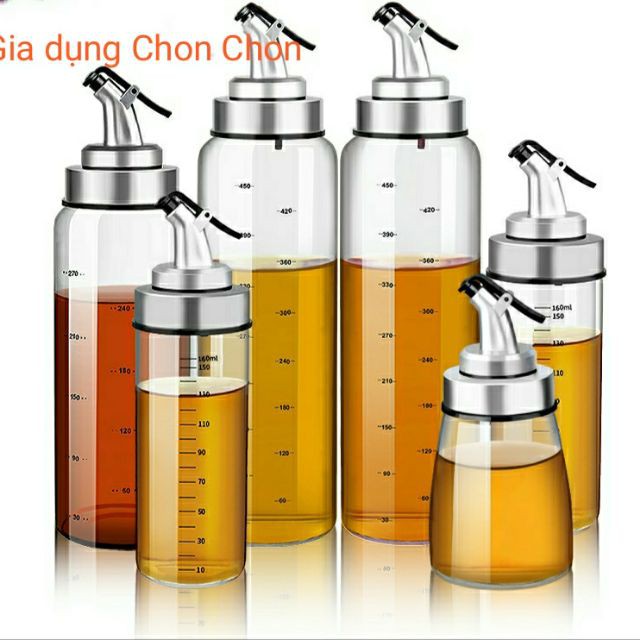 CHAI LỌ BÌNH THỦY TINH ĐỰNG DẦU ĂN, NƯỚC MẮM 500ml CHỊU NHIỆT CAO CẤP CÓ VẠCH CHIA