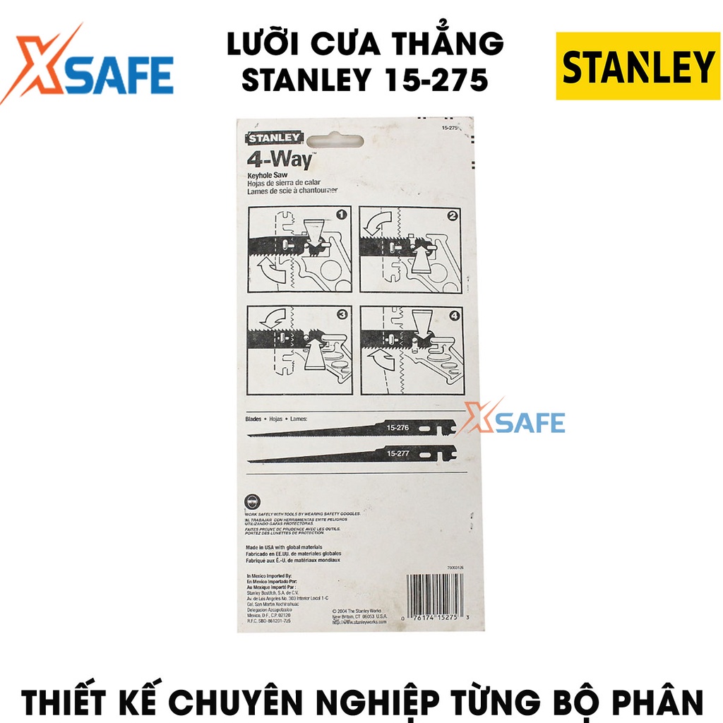 Cưa cầm tay STANLEY 15-275 lưỡi cưa thẳng 4 chiều Cưa tay Stanley thép cao cấp cứng cáp, lưỡi cưa dày - chính hãng