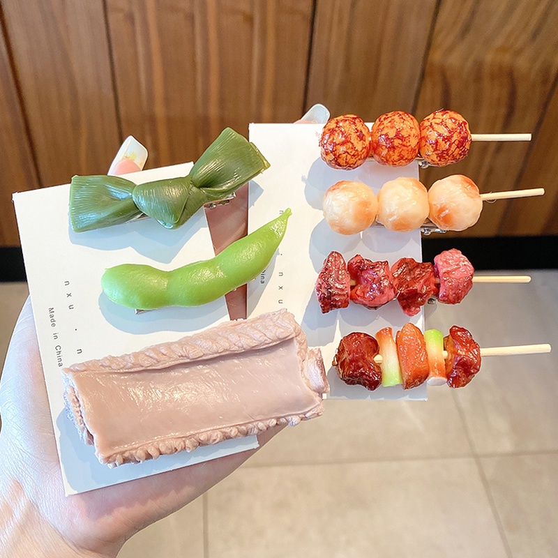 Kẹp tóc hình thức ăn dễ thương phong cách Hàn Quốc