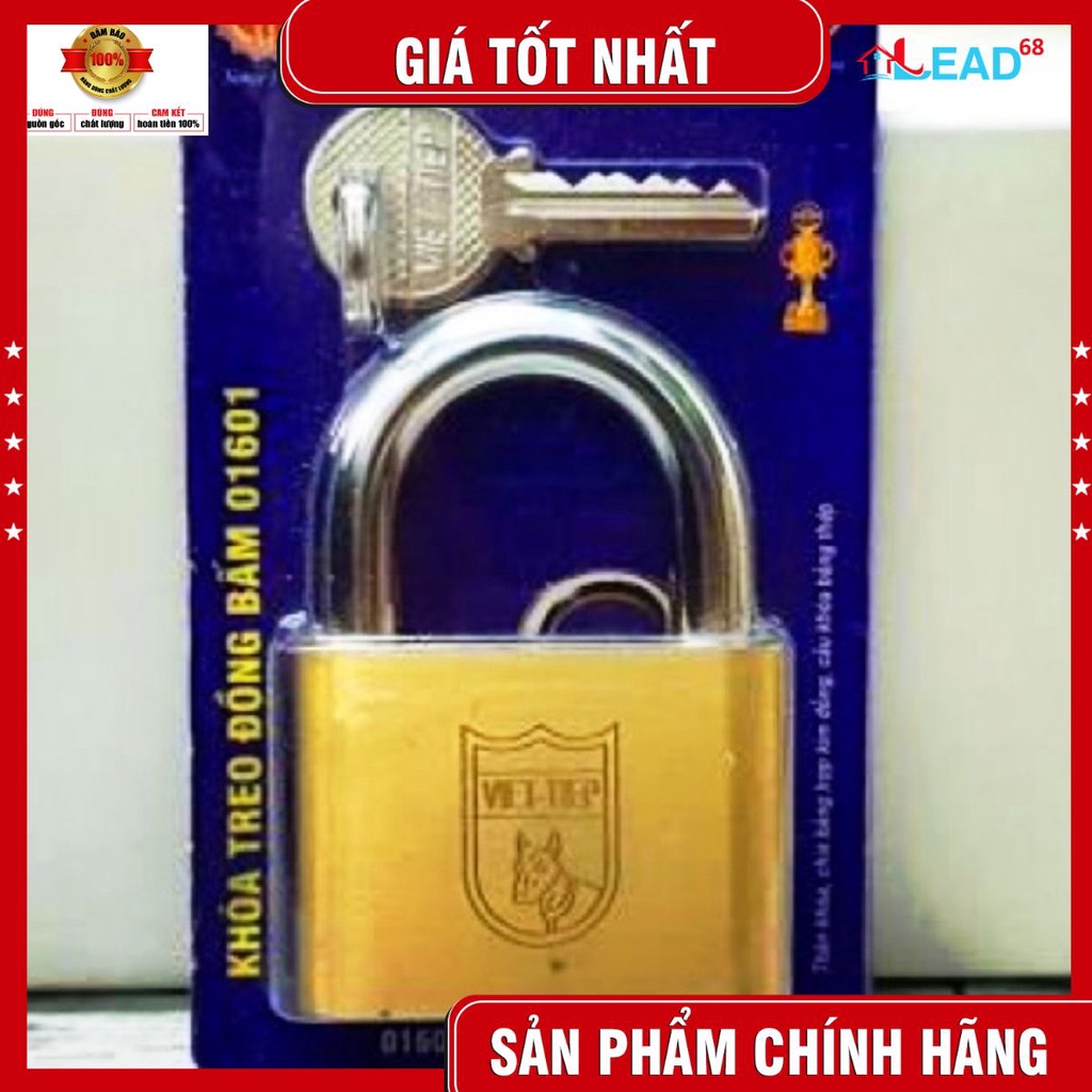 Khoá Việt Tiệp treo đồng bấm 01601 (chính hãng)