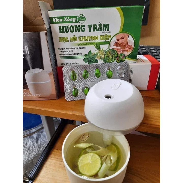Viên xông mũi họng Hương tràm tía tô sả chanh bạc hà khuynh điệp hỗ trợ hô hấp khoẻ mạnh ngừa dịch bệnh hiệu quả