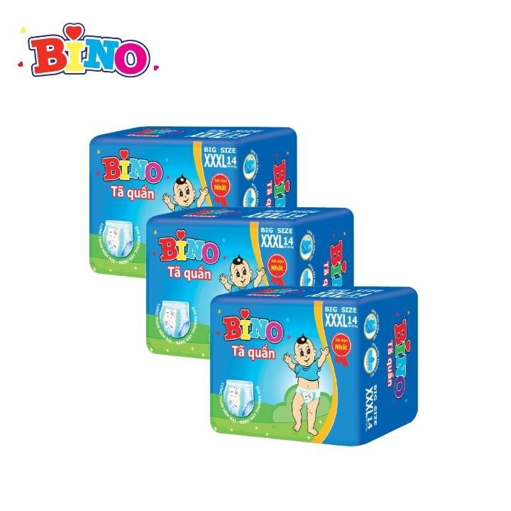 Combo 3 bịch Tã quần Bino XXXL14 miếng (18-35kg)