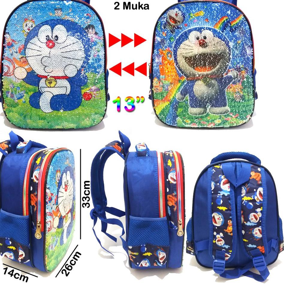 Ba Lô Đi Học Đính Kim Sa Hình Siêu Anh Hùng / Doraemon / Người Dơi / Siêu Nhân / Người Nhện Dễ Thương Cho Bé Mẫu Giáo