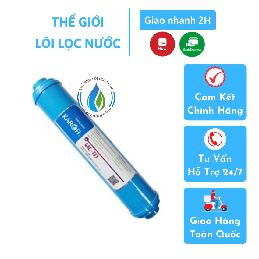Lõi lọc số 5 Karofi chính hãng - Carbon T33 giúp ổn định lại vị ngọt mát tự nhiên của nước