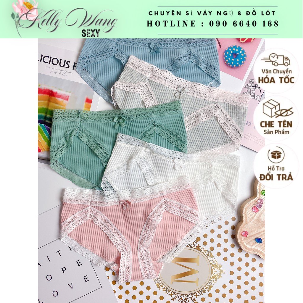 [Dưới 58kg] 5 quần cotton tăm tre không viền thấm hút mồ hôi kháng khuẩn - KellyWang