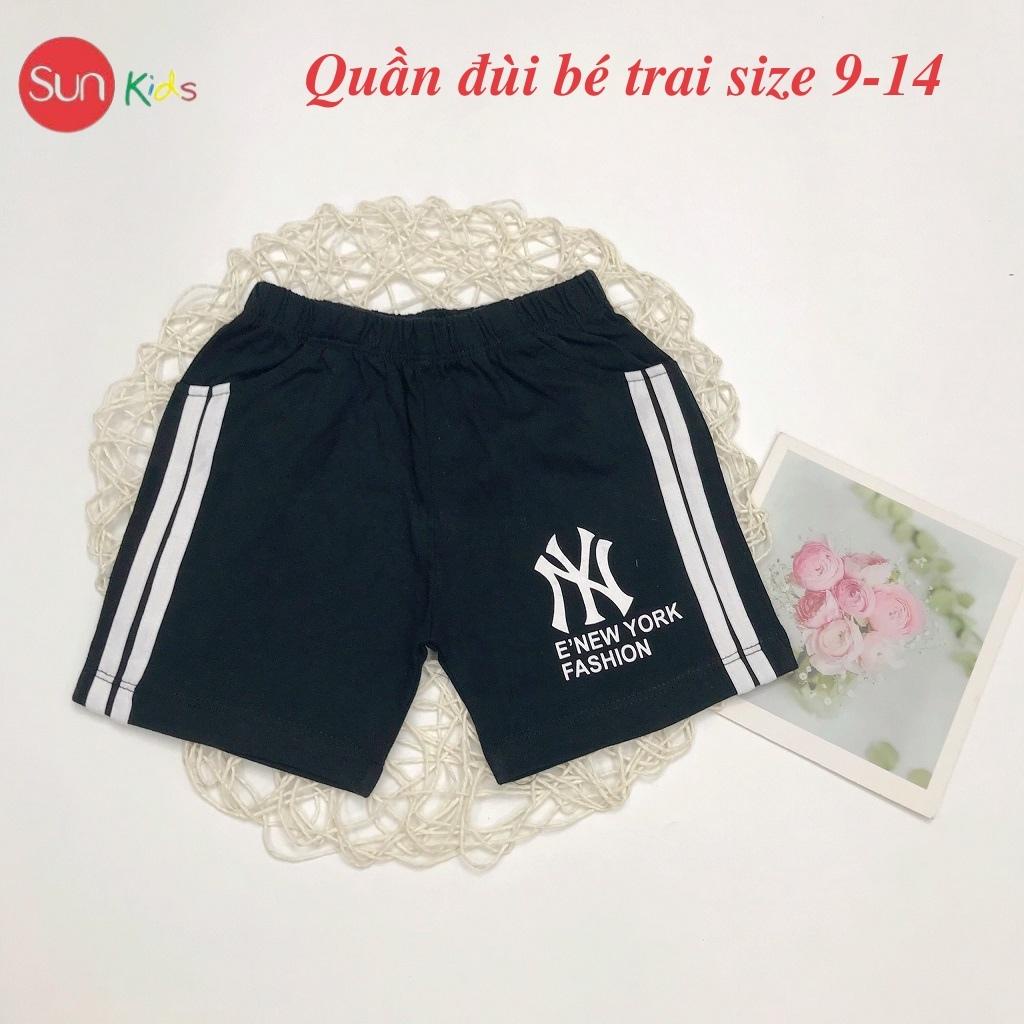 Quần đùi bé trai SUNKIDS1, quần đùi cho bé chất cotton mềm mát, size 9-14 tuổi, viền sọc