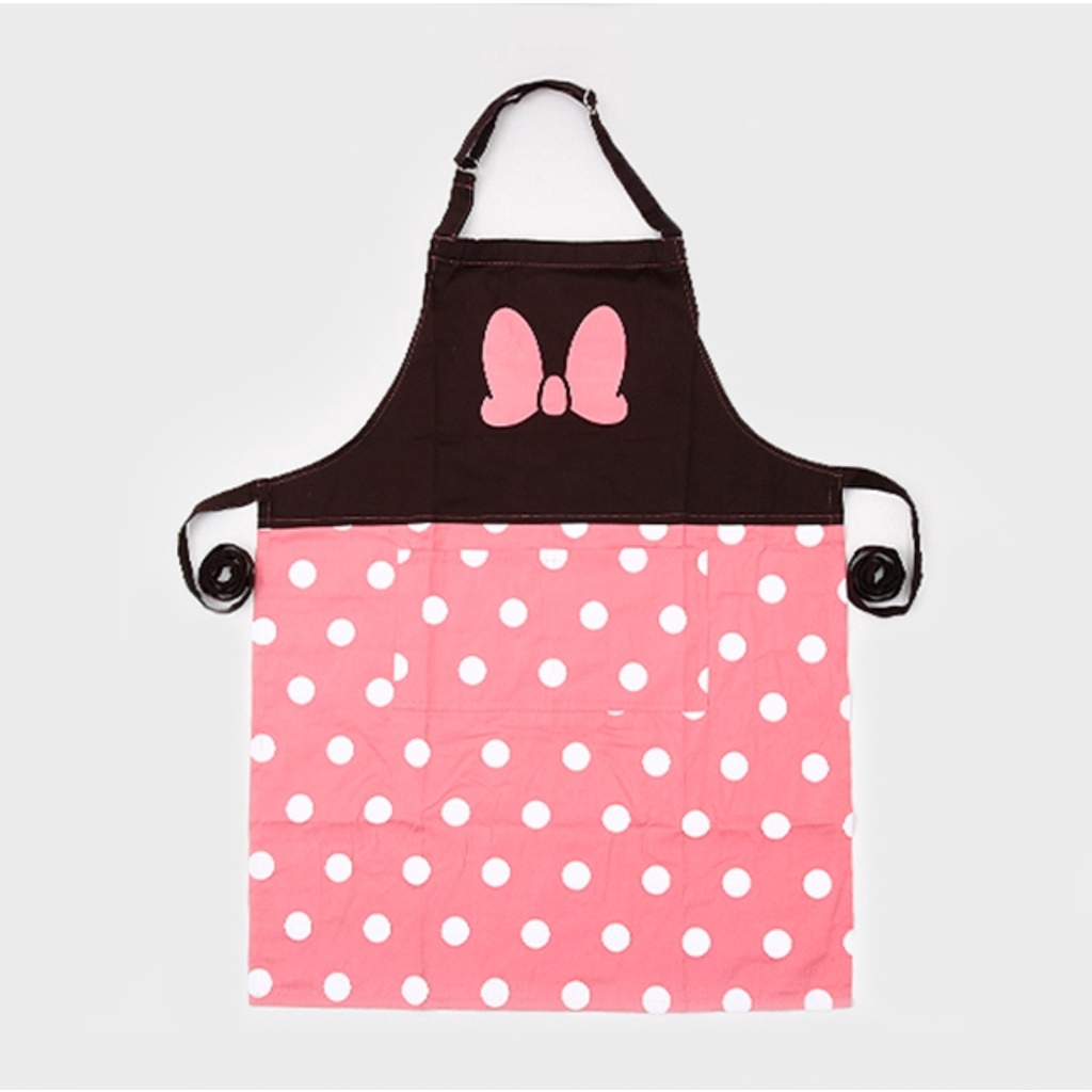 DISNEY DAISO Tạp Dề Nấu Ăn In Hình Chuột Mickey / Minnie Phong Cách Hàn Quốc