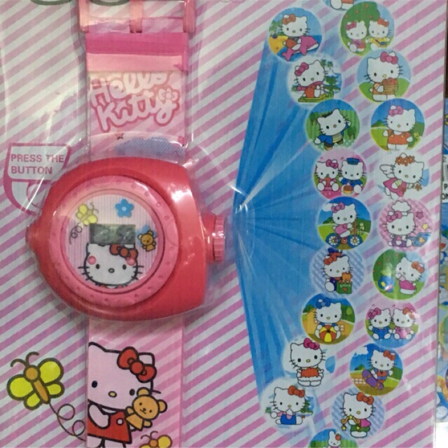 Đồ Chơi Đồng hồ đeo tay chiếu tường Mèo Hello Kitty