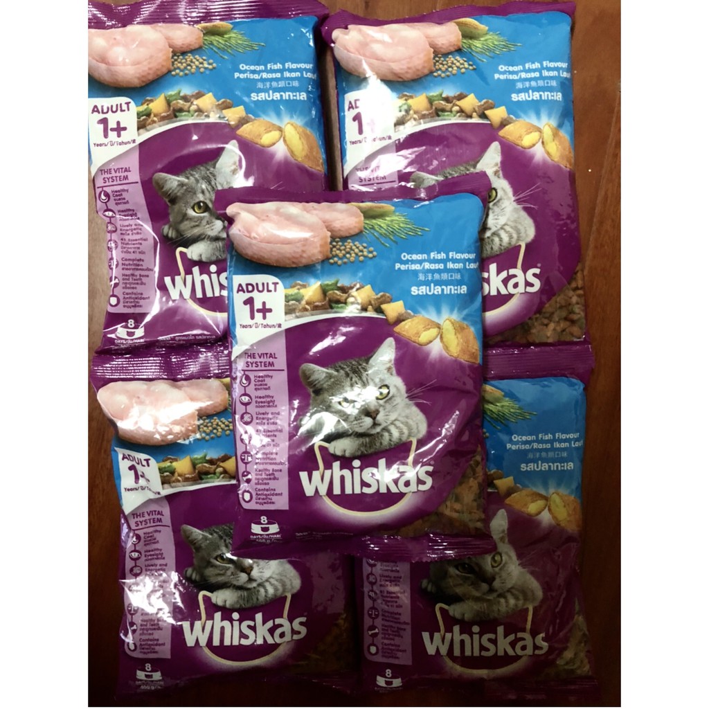 Thức ăn whiskas cho mèo trưởng thành túi 400g, 1,2 kg