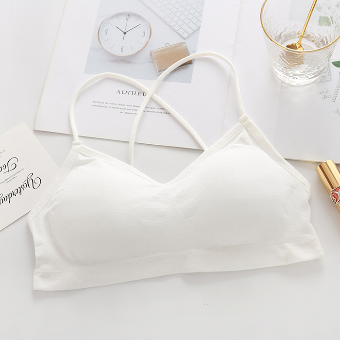 Lingerie Three-Pole Cross Straps Wrapped Chest Girl Student Seamless Beautiful Back No Steel Ring Bra Underwear Vest Ladies | BigBuy360 - bigbuy360.vn