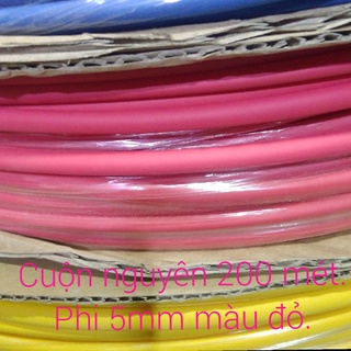 Ống gen co nhiệt phi 5mm màu đỏ nguyên cuộn 200 mét.