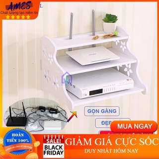 Kệ wifi treo tường 3 tầng [TẶNG VÍT TREO] nhỏ gọn thông minh tiện lợi- AMES SHOP