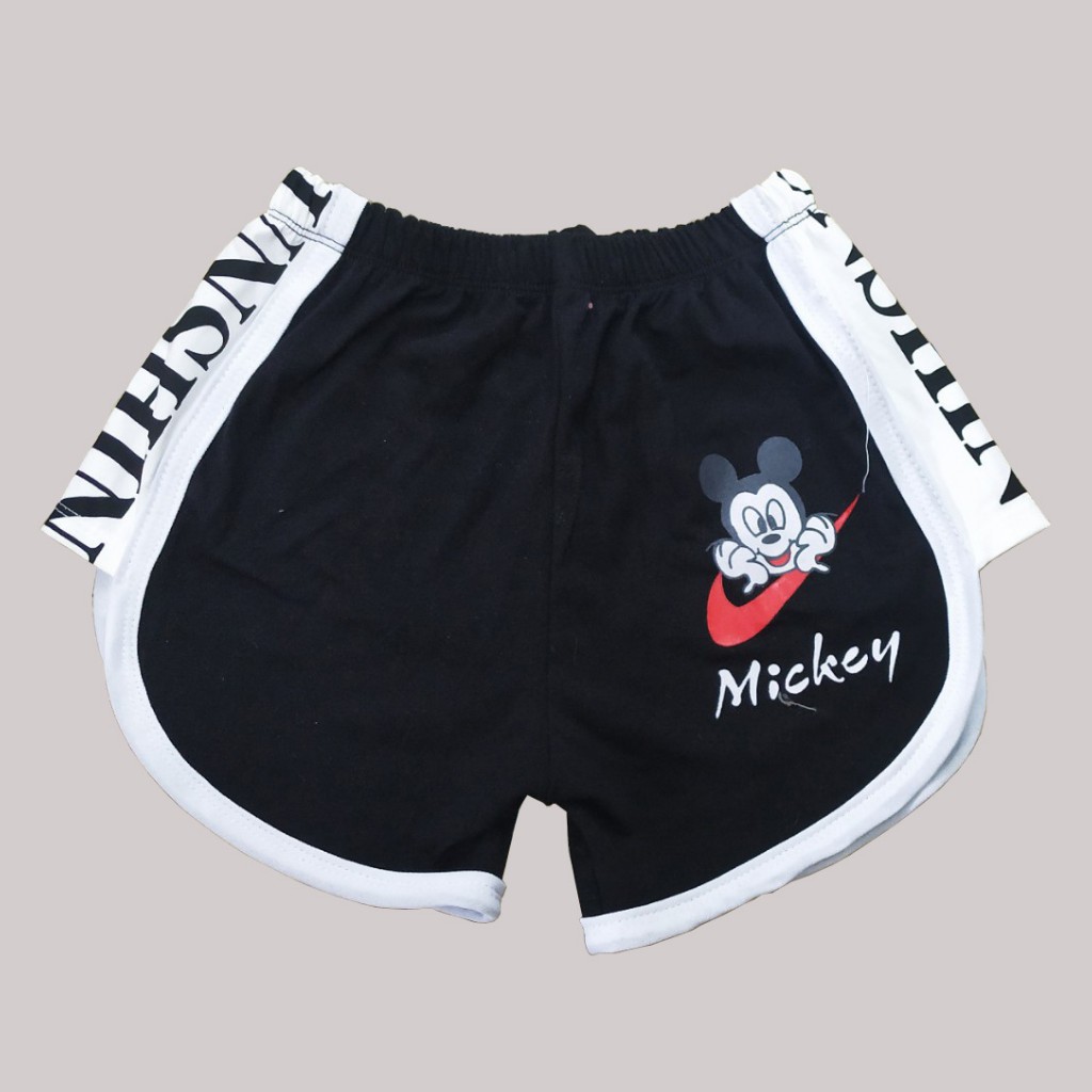 Quần đùi thể thao sọc viền họa tiết Mickey dễ thương cho bé gái, hàng cotton đẹp