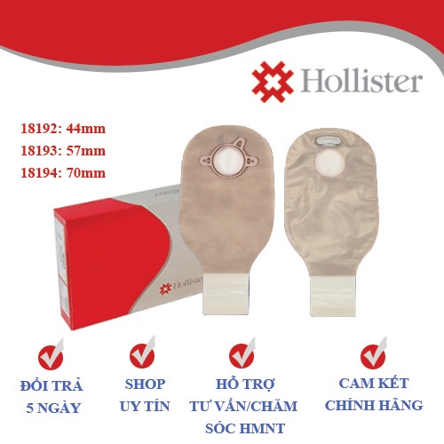 (5 Cái) Túi chứa phân hậu môn nhân tạo 2 mảnh, lọc khí, khóa cuốn Hollister