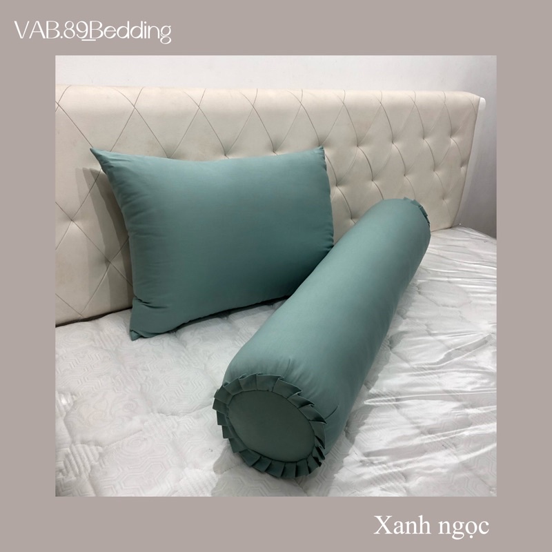Vỏ Gối Ôm Dài Cotton Thô Lụa Hàn Quốc Một Màu Trơn Basic Có Khoá Kéo Bo Viền 2 Đầu Size 60x80,70x100
