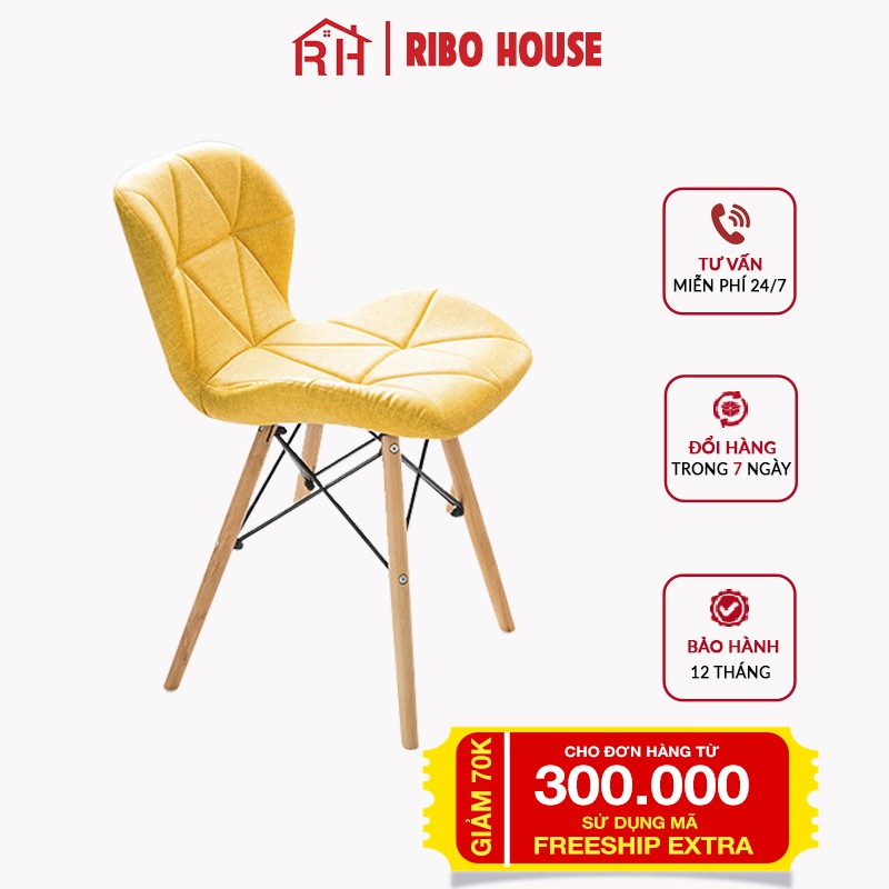 Ghế văn phòng RIBO HOUSE bọc đệm vải nhung nỉ hoặc da, ghế thư giãn trang trí phòng khách quán cà phê RIBO88