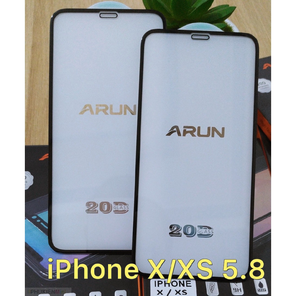 Miếng dán cường lực ARUN full màn hình, viền màu cảm ứng mướt mượt cho iPhone X/XS 5.8 giá rẻ