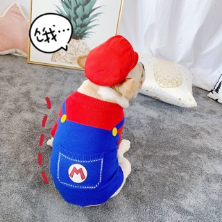 ÁO LEN MARIO CAO CẤP DÀNH CHO CHÓ MÈO (có form poodle, pug, bull, corgi) (quần áo thú cưng)