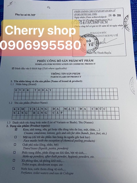 KEM DƯỠNG TRẮNG DA ĐA CHỨC NĂNG ĐẲNG CẤP VIP EVER TODAY