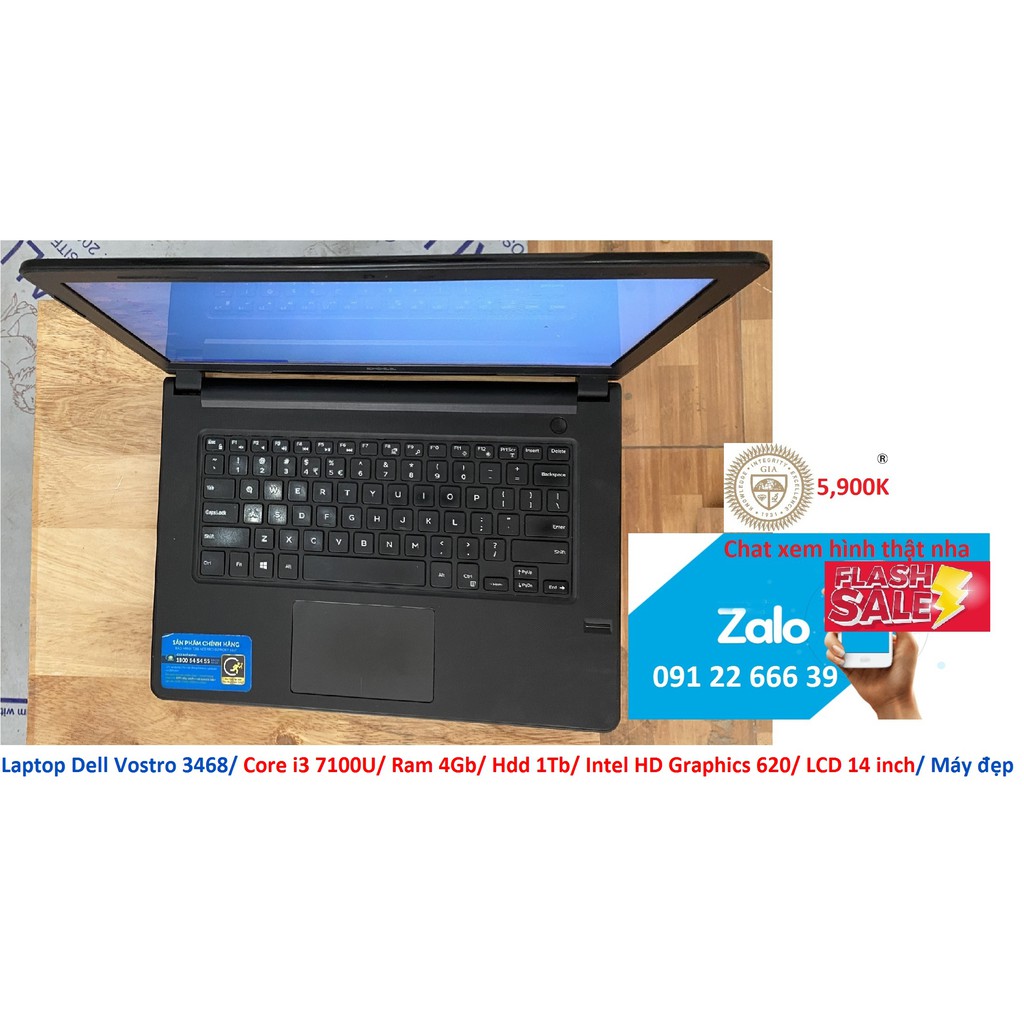 Laptop Dell Vostro 3468/ Core i3 7100U/ Ram 4Gb/ Hdd 1Tb/ Intel HD Graphics 620/ LCD 14 inch/ Máy đẹp | BigBuy360 - bigbuy360.vn