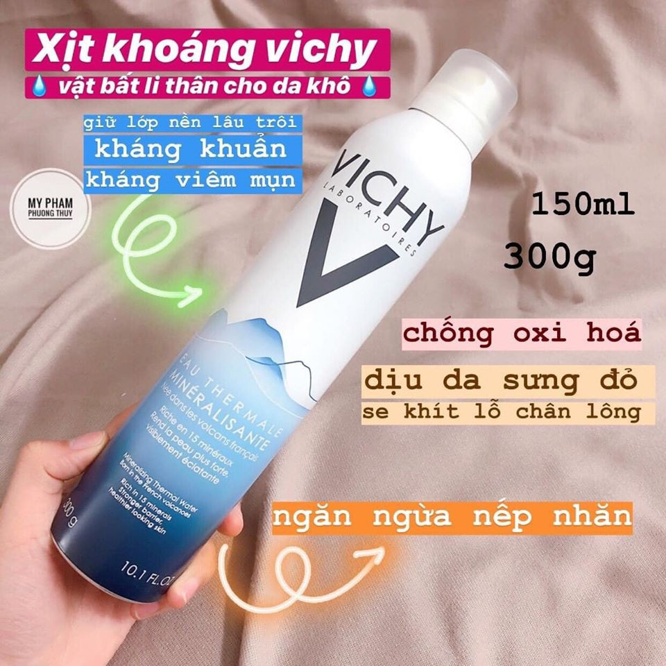 Xịt Khoáng VICHY  FREESHIP  Xịt Khoáng Mineralizing Thermal Water Dưỡng Da Làm Dịu Cấp Nước Tức Thời 150-300ml