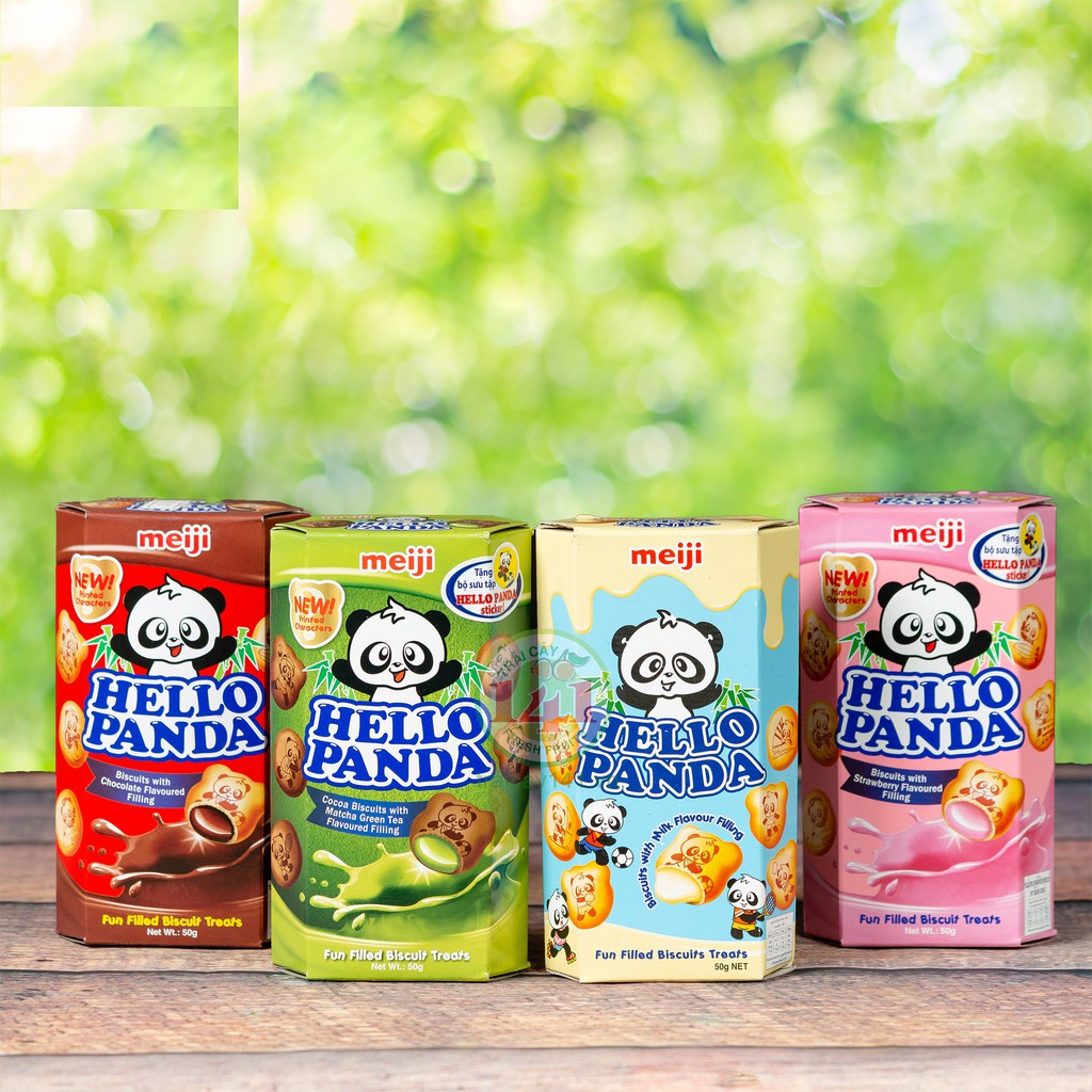 BÁNH GẤU HELLO PANDA MEIJI VỊ DÂU/ SOCOLA/ SỮA/ TRÀ XANH 50G