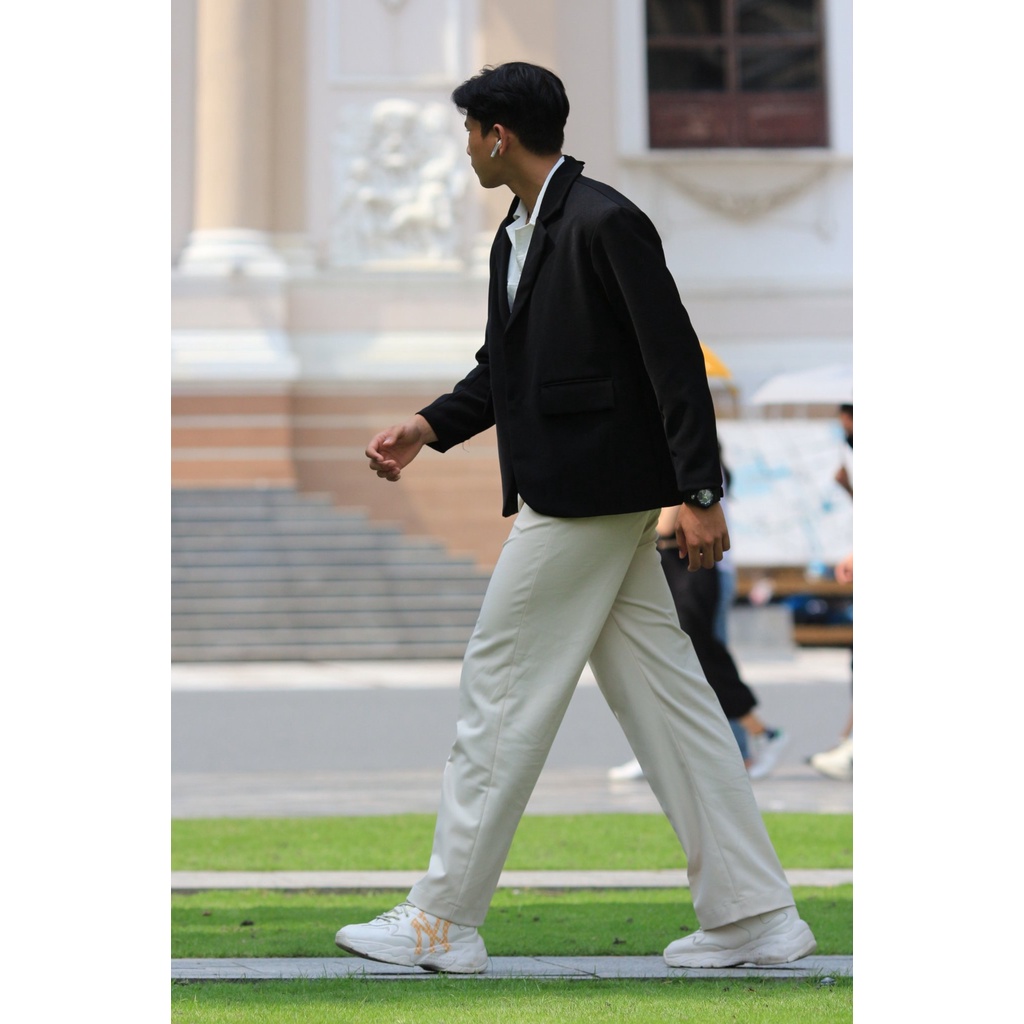 QUẦN ÂU ỐNG SUÔNG VẢI KAKI THUN CO GIÃN SIÊU HACK DÁNG LƯNG KHOEN GÀI RÚT MÀU ĐEN BE | GIRAN