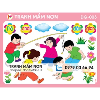 Decal mầm non- GÓC DÂN GIAN(tổng hợp nhiều tranh 1) khổ to 127x80