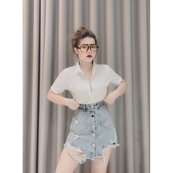 chân váy bò rách xanh siêu rẻ | BigBuy360 - bigbuy360.vn