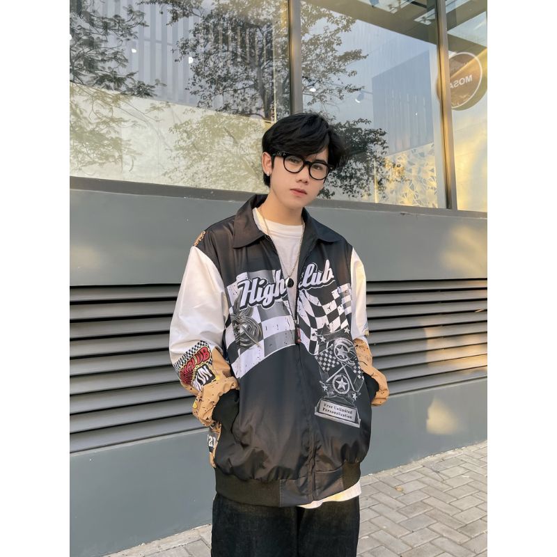 Áo Khoác RACING OVERPRINT Unisex Nam/Nữ Dù 2 Lớp - HIGHCLUB Brand Chính Hãng