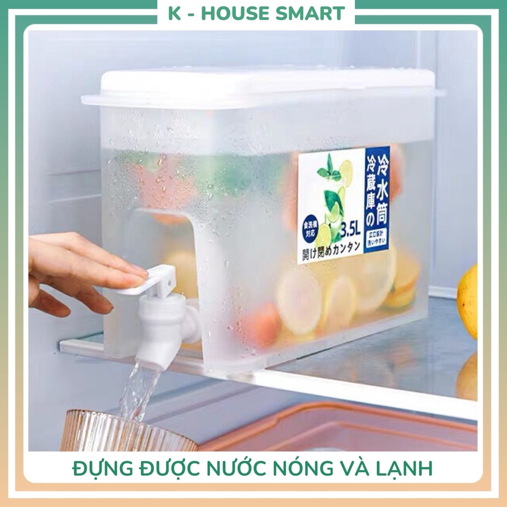 Bình đựng nước có vòi để tủ lạnh 3,5L nhựa cao cấp chắc chắn không rò rỉ K-House Smart