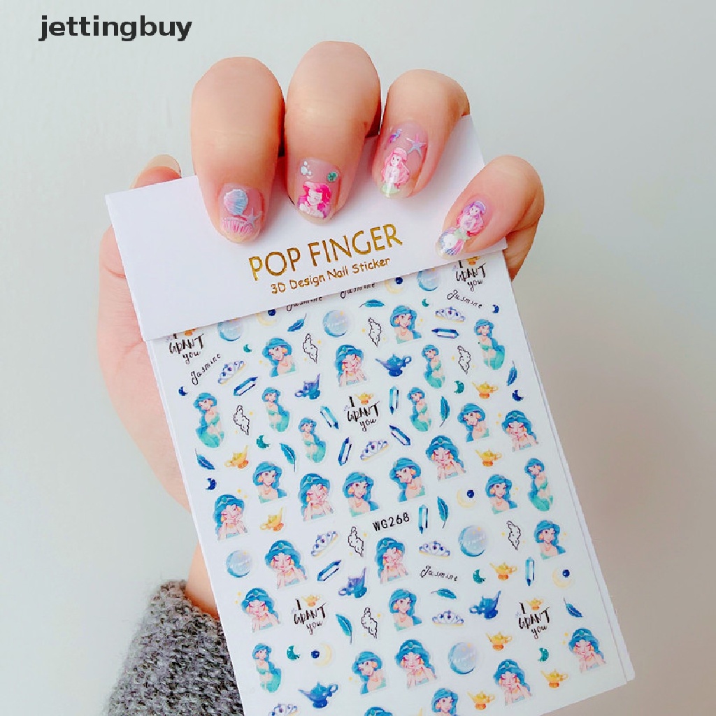 Miếng dán trang trí móng tay JETTING tự dính họa tiết công chúa disney hoạt hình